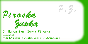 piroska zupka business card